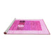 Sideview of Machine Washable Solid Pink Modern Rug, wshcon1567pnk