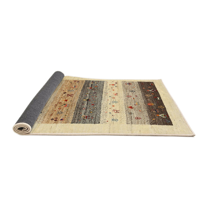 Thickness of Contemporary Brown Gold Solid Rug, con1568