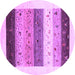 Round Solid Purple Modern Rug, con1568pur