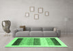 Machine Washable Solid Emerald Green Modern Area Rugs in a Living Room,, wshcon1568emgrn