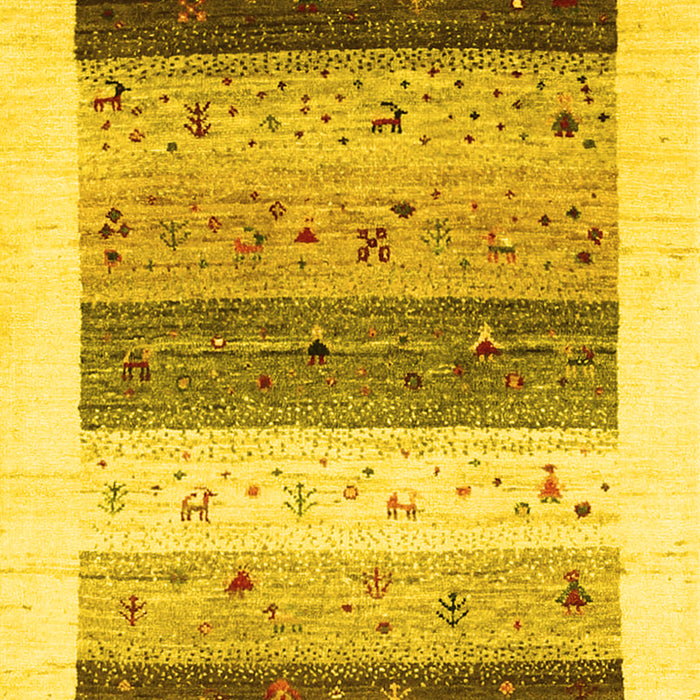 Machine Washable Solid Yellow Modern Rug, wshcon1568yw