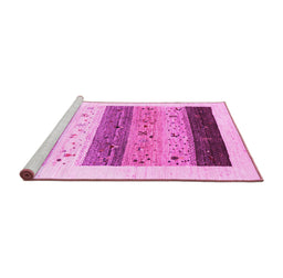 Sideview of Machine Washable Solid Pink Modern Rug, wshcon1568pnk