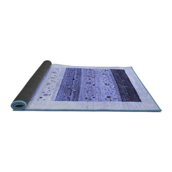Sideview of Solid Blue Modern Rug, con1568blu