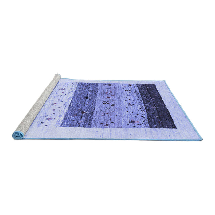 Sideview of Machine Washable Solid Blue Modern Rug, wshcon1568blu