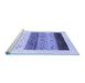 Sideview of Machine Washable Solid Blue Modern Rug, wshcon1568blu