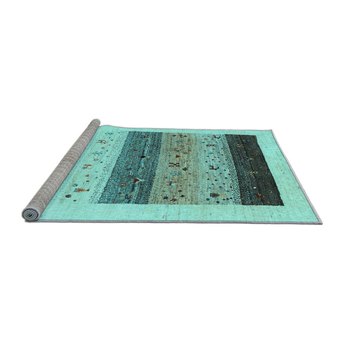 Sideview of Machine Washable Solid Light Blue Modern Rug, wshcon1568lblu