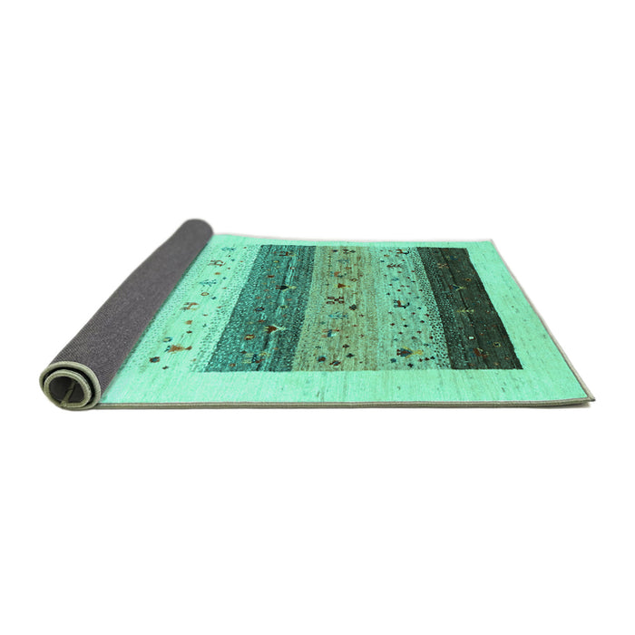 Sideview of Solid Turquoise Modern Rug, con1568turq