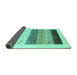 Sideview of Solid Turquoise Modern Rug, con1568turq