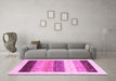 Machine Washable Solid Pink Modern Rug in a Living Room, wshcon1568pnk