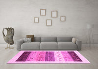 Machine Washable Solid Pink Modern Rug, wshcon1568pnk