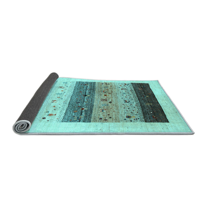 Sideview of Solid Light Blue Modern Rug, con1568lblu
