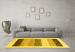 Machine Washable Solid Yellow Modern Rug in a Living Room, wshcon1568yw