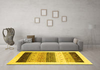 Machine Washable Solid Yellow Modern Rug, wshcon1568yw