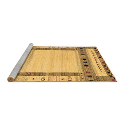Sideview of Machine Washable Abstract Brown Contemporary Rug, wshcon1569brn