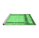 Sideview of Machine Washable Abstract Emerald Green Contemporary Area Rugs, wshcon1569emgrn