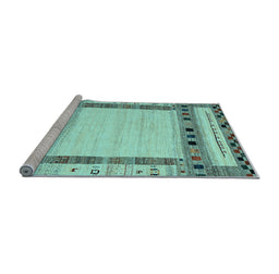Sideview of Machine Washable Abstract Light Blue Contemporary Rug, wshcon1569lblu
