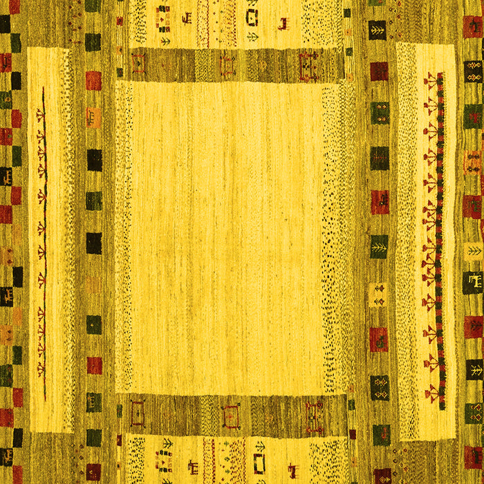 Square Abstract Yellow Contemporary Rug, con1569yw