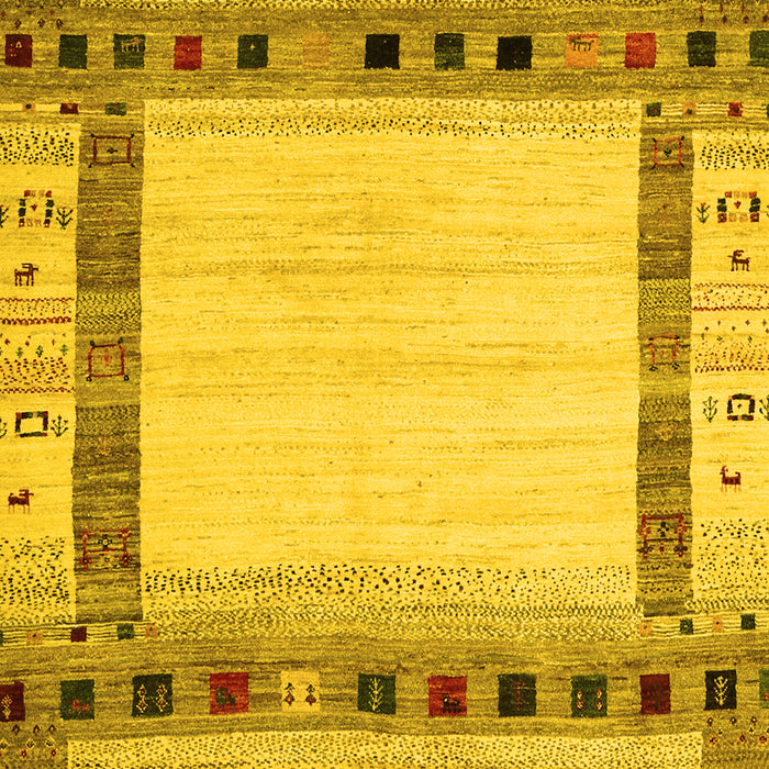 Abstract Yellow Contemporary Rug, con1569yw