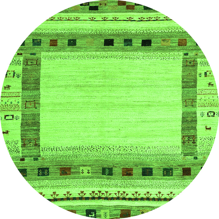 Square Abstract Green Contemporary Rug, con1569grn