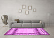 Machine Washable Abstract Purple Contemporary Area Rugs in a Living Room, wshcon1569pur