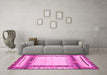 Machine Washable Abstract Pink Contemporary Rug in a Living Room, wshcon1569pnk