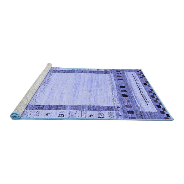 Sideview of Machine Washable Abstract Blue Contemporary Rug, wshcon1569blu