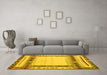 Machine Washable Abstract Yellow Contemporary Rug in a Living Room, wshcon1569yw