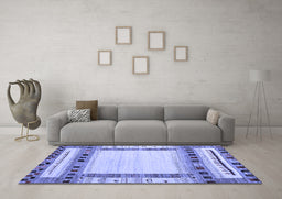 Machine Washable Abstract Blue Contemporary Rug in a Living Room, wshcon1569blu