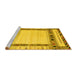 Sideview of Machine Washable Abstract Yellow Contemporary Rug, wshcon1569yw