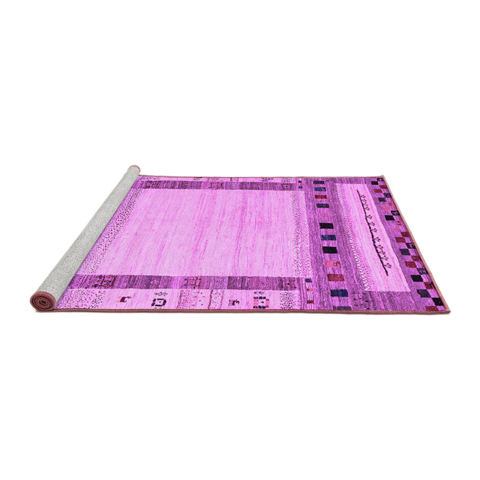Sideview of Machine Washable Abstract Purple Contemporary Area Rugs, wshcon1569pur