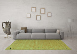 Machine Washable Abstract Turquoise Contemporary Area Rugs in a Living Room,, wshcon156turq