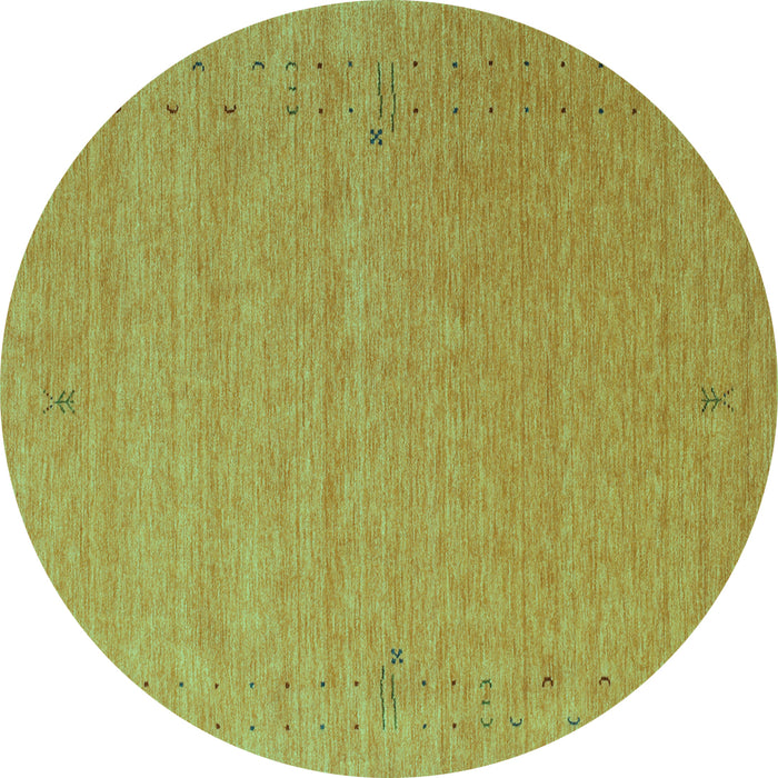 Round Machine Washable Abstract Turquoise Contemporary Area Rugs, wshcon156turq