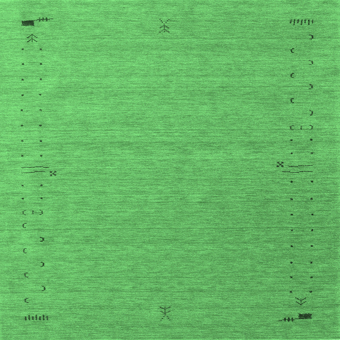 Square Abstract Emerald Green Contemporary Rug, con156emgrn