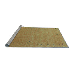 Sideview of Machine Washable Abstract Light Blue Contemporary Rug, wshcon156lblu