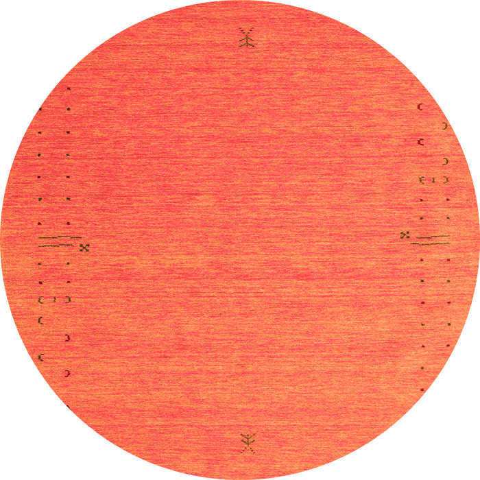 Square Abstract Orange Contemporary Rug, con156org