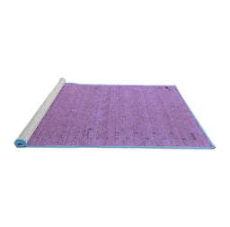 Sideview of Machine Washable Abstract Blue Contemporary Rug, wshcon156blu