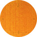 Round Abstract Yellow Contemporary Rug, con156yw