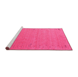 Sideview of Machine Washable Abstract Pink Contemporary Rug, wshcon156pnk