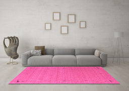 Machine Washable Abstract Purple Contemporary Area Rugs in a Living Room, wshcon156pur