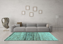 Machine Washable Abstract Light Blue Contemporary Rug in a Living Room, wshcon1570lblu