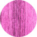 Round Abstract Pink Contemporary Rug, con1570pnk