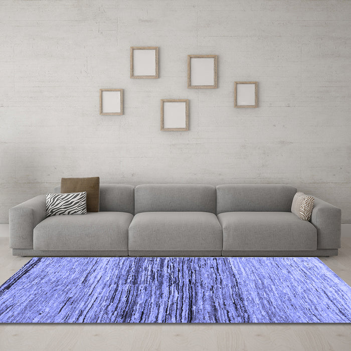 Machine Washable Abstract Blue Contemporary Rug in a Living Room, wshcon1570blu