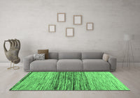 Machine Washable Abstract Emerald Green Contemporary Rug, wshcon1570emgrn