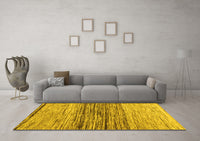 Machine Washable Abstract Yellow Contemporary Rug, wshcon1570yw