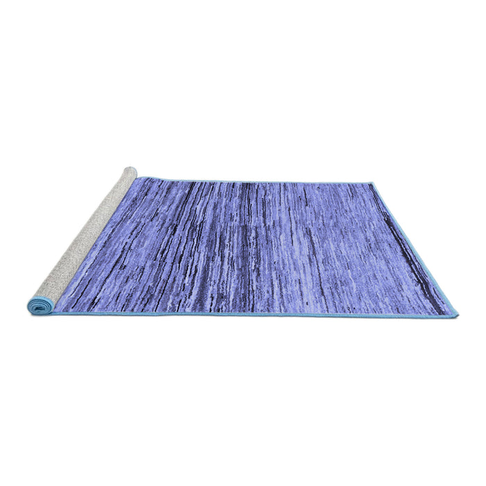 Sideview of Machine Washable Abstract Blue Contemporary Rug, wshcon1570blu