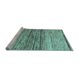 Sideview of Machine Washable Abstract Light Blue Contemporary Rug, wshcon1570lblu