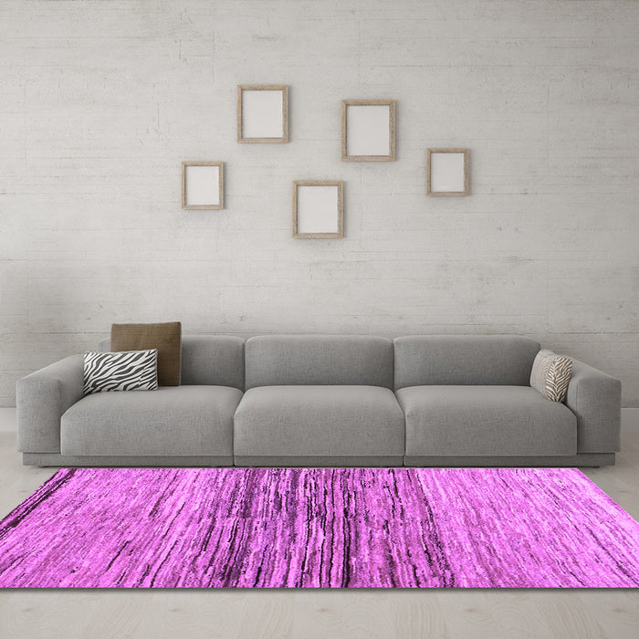 Machine Washable Abstract Purple Contemporary Area Rugs in a Living Room, wshcon1570pur