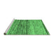 Sideview of Machine Washable Abstract Emerald Green Contemporary Area Rugs, wshcon1570emgrn