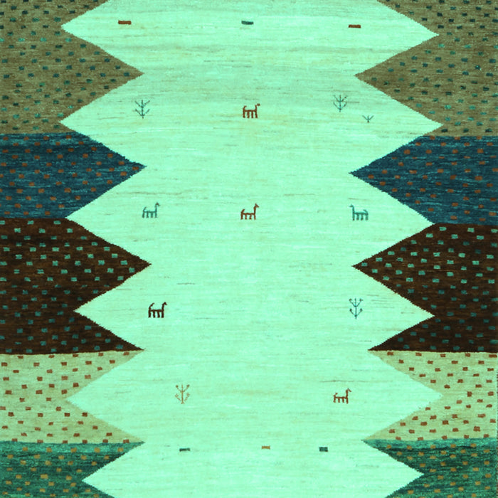 Abstract Turquoise Contemporary Rug, con1571turq