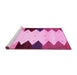 Sideview of Machine Washable Abstract Pink Contemporary Rug, wshcon1571pnk